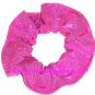 Hot Pink Metallic Spandex Hair Scrunchie Fabric Scrunchies by Sherry
