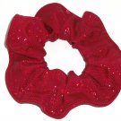Red Metallic Spandex Hair Scrunchie Fabric Scrunchies by Sherry