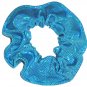 Turquoise Metallic Spandex Hair Scrunchie Fabric Scrunchies by Sherry