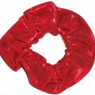 Red Metallic Spandex Hair Scrunchie Fabric Scrunchies by Sherry