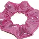 Bubblegum Pink Metallic Spandex Hair Scrunchie Fabric Scrunchies by Sherry
