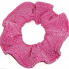 Bubblegum Pink Sparkle Spandex Hair Scrunchie Fabric Scrunchies by Sherry