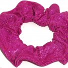 Fushcia Berry Sequin Metallic Spandex Hair Scrunchie Fabric Scrunchies by Sherry