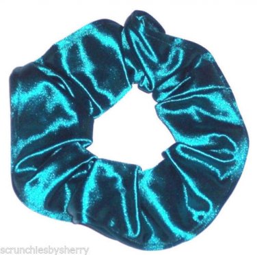 Teal Green Spandex Hair Scrunchie Fabric Scrunchies by Sherry