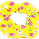 Yellow Pink Shells Spandex Hair Scrunchie Fabric Scrunchies by Sherry Yellow Pink Shells Spandex Hair Scrunchie Fabric Scrunchies by Sherry