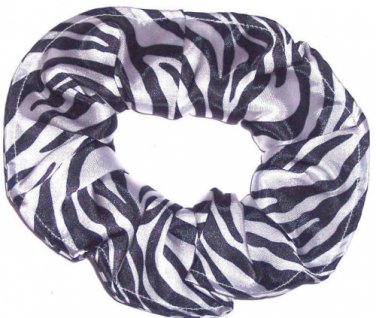 Black White Zebra Simply Silky Hair Scrunchie Scrunchies by Sherry