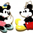 Walt Disney Company Mickey MInnie Mouse Ceramic Ornaments Christmas Lot of 2