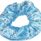 Blue Sparkle Velour Fabric Hair Scrunchie Scrunchies by Sherry