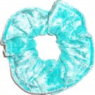 Light Teal Panne Velvet Fabric Hair Scrunchie Scrunchies by Sherry