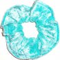 Light Teal Panne Velvet Fabric Hair Scrunchie Scrunchies by Sherry