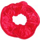 Red Panne Velvet Fabric Hair Scrunchie Scrunchies by Sherry
