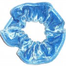 Surf Blue Panne Velvet Fabric Hair Scrunchie Scrunchies by Sherry