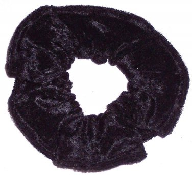 Black Panne Velvet Fabric Hair Scrunchie Scrunchies by Sherry