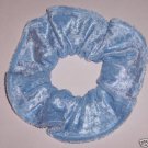 Baby Blue Panne Velvet Fabric Hair Scrunchie Scrunchies by Sherry