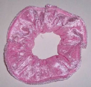 Light Pink Panne Velvet Fabric Hair Scrunchie Scrunchies by Sherry