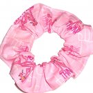 Think Pink Panther Fabric Hair Scrunchie Scrunchies by Sherry