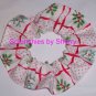 Christmas Holiday Holly White Fabric Hair Scrunchie Ties Scrunchies by Sherry