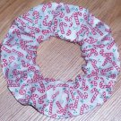 Christmas Holiday Candy Canes White Fabric Hair Scrunchie Ties Scrunchies by Sherry