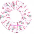 Christmas Holiday Candy Canes White Knit Fabric Hair Scrunchie Ties Scrunchies by Sherry