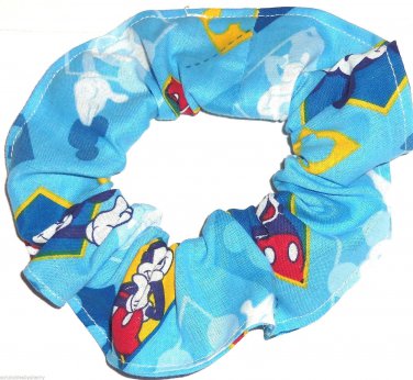 Disney Mickey Mouse Blue Fabric hair Scurnchie Scrunchies by Sherry