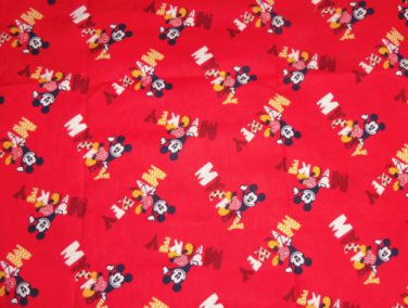 Disney Mickey Mouse Red Fabric hair Scurnchie Scrunchies by Sherry
