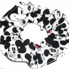Disney Mickey Mouse Black White Fabric hair Scurnchie Scrunchies by Sherry