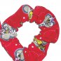 Disney Mickey Mouse Donald Duck Daisy Minnie Red Fabric hair Scurnchie Scrunchies by Sherry