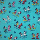 Disney Mickey Mouse Through the Years Teal Fabric hair Scurnchie Scrunchies by Sherry