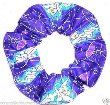 Disney Glowing Tinker Bell Purple Fabric hair Scurnchie Scrunchies by Sherry