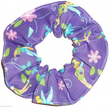 Disney Tinker Bell Purple Fabric hair Scurnchie Scrunchies by Sherry