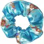 Disney Tinker Bell Fairies Blue Satin Fabric hair Scurnchie Scrunchies by Sherry