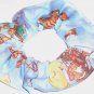 Winnie the Pooh Christmas Blue Fabric Hair Scrunchie Scrunchies by Sherry