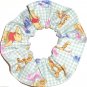 Disney Winnie the Pooh Plaid Green Fabric hair Scurnchie Scrunchies by Sherry