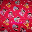 Betty Boop Hearts Red Fabric Hair Scrunchie Scrunchies by Sherry