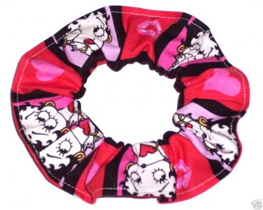 Betty Boop Faces Red Fabric Hair Scrunchie Scrunchies by Sherry