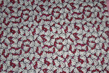 Hello Kitty Faces Mini Fabric Hair Scrunchie Scrunchies by Sherry Lot of 2