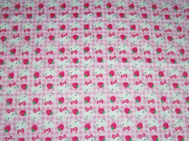 Hello Kitty Pink Gingham Mini Fabric Hair Scrunchie Scrunchies by Sherry Lot of 2