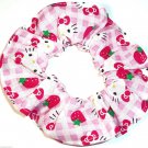 Hello Kitty Pink Gingham Fabric Hair Tie Scrunchie Ties Scrunchies by Sherry