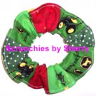 John Deere Christmas Fabric Hair Scrunchie Scrunchies by Sherry