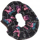 Think Pink Panther Black Fabric Hair Scrunchie Scrunchies by Sherry Think Pink Panther Black Fabric Hair Scrunchie Scrunchies by Sherry