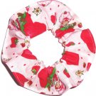 Strawberry Shortcake Pink Fabric Hair Scrunchie Tie Scrunchies by Sherry