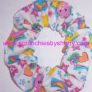 Care Bears White Fabric Mini Hair Scrunchie Scrunchies by Sherry Lot of 2