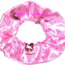 John Deere Pink Satin Floral Fabric Hair Scrunchie Scrunchies by Sherry
