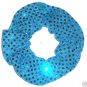 Turquoise Sequin Dots Fabric Hair Scrunchis Scrunchies by Sherry
