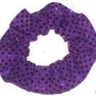 Purple Sequin Dots Fabric Hair Scrunchis Scrunchies by Sherry