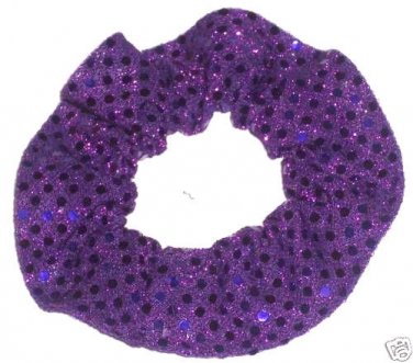 Purple Sequin Dots Fabric Hair Scrunchis Scrunchies by Sherry