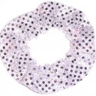 Sterling Silver Sequin Dots Fabric Hair Scrunchis Scrunchies by Sherry Sterling Silver Sequin Dots Fabric Hair Scrunchis Scrunchies by Sherry