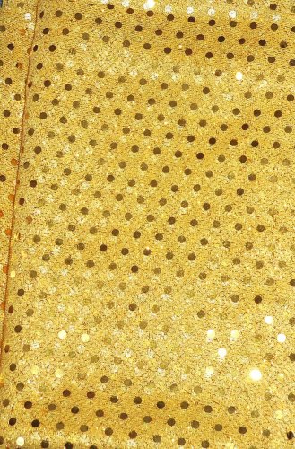 Golden Yellow Sequin Dots Fabric Hair Scrunchis Scrunchies by Sherry