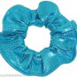 Turquoise Teal Blue Foil Sequins Knit Hair Scrunchie Scrunchies by Sherry Fabric Ties Ponytail New