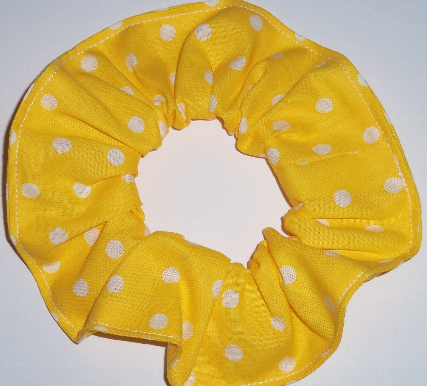 Yellow Polka Dot Scrunchie